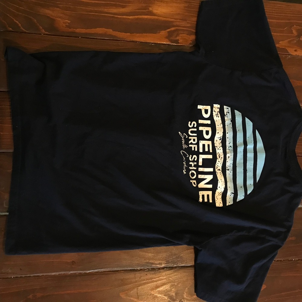 Coastal Swell Pipeline Surf Shop South Carolina Shirt Mens Large Black Palm Tree